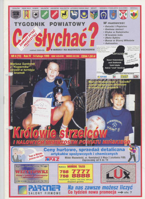 Okładka gazety Co słychać? - nr 6 (72) 1999